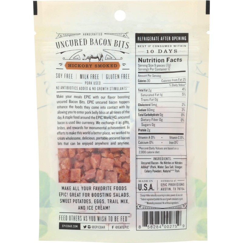 Epic Bacon Bits Hickory Smoked, 3 Ounce