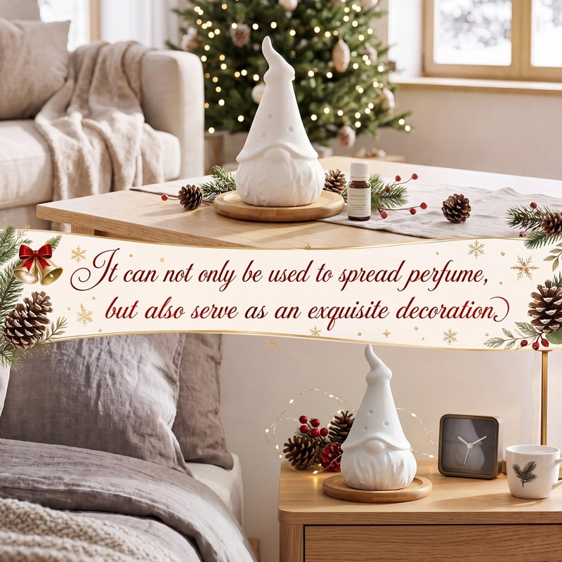 Santa Claus Ceramic Oil Diffuser Passive Wooden Tray Christmas