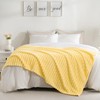 Excervent Solid Striped Flannel Fleece Blanket (50x70 inches, Light Yellow)