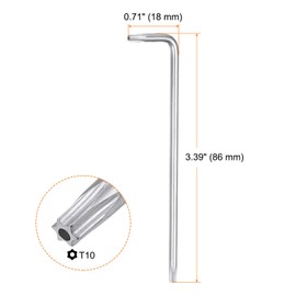 HARFINGTON 2pcs T10 Tamper Proof Torx Star Key Bit Wrench 3.39" Long Arm L-Shaped 6 Points Wrenches Chrome-Vanadium Steel Hand Tool for Automotive/Home Repairs