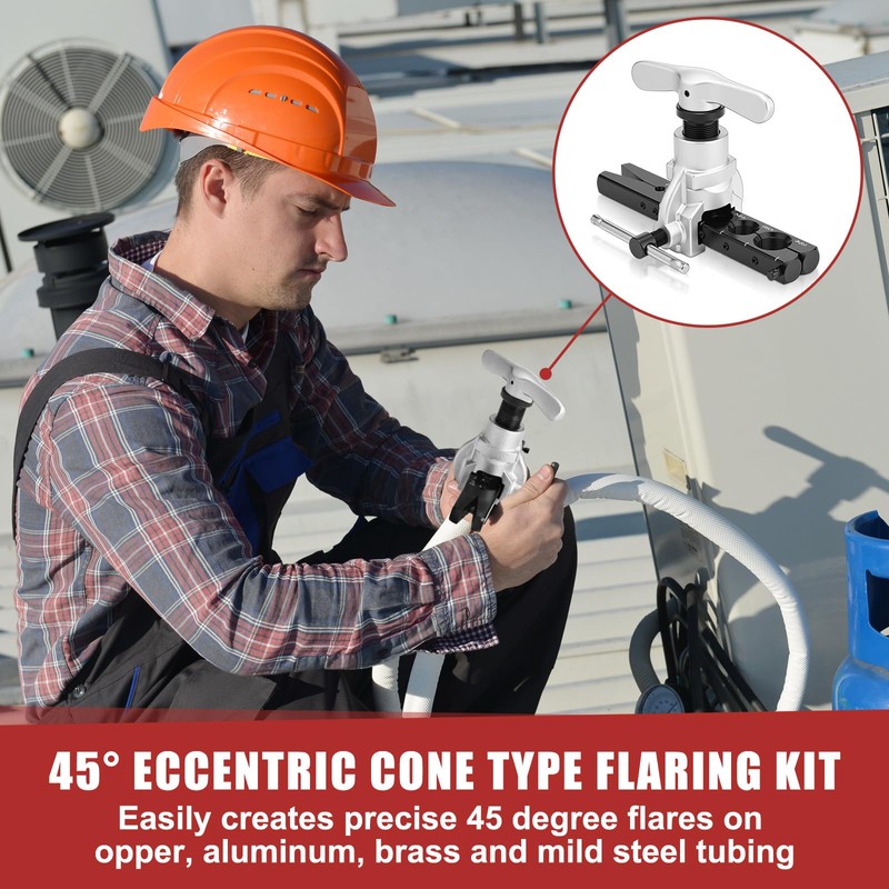 Lingvee 7 Pcs Eccentric Tubing Flaring Tool Kit 7 Dies