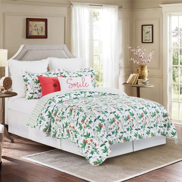 C&F Home Clover Bug 3 Piece Full/Queen Quilt Set Green