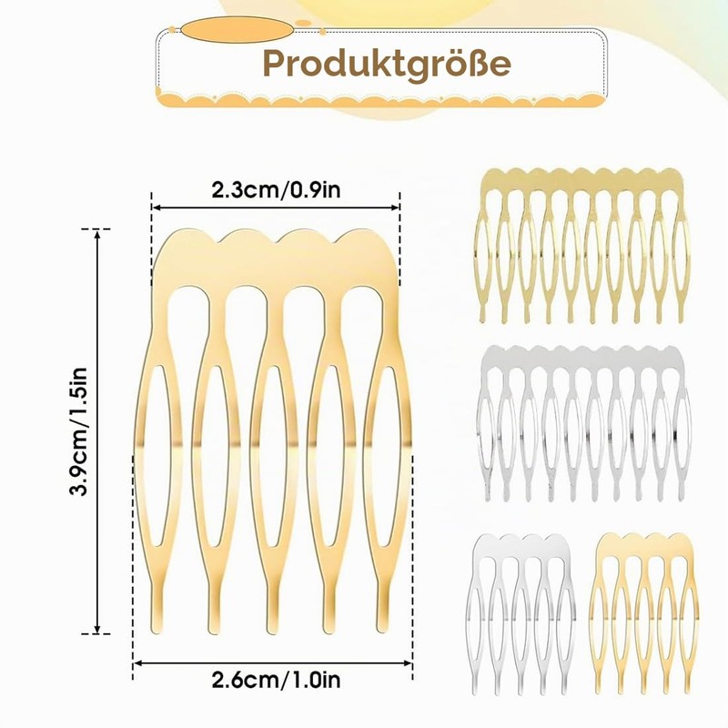 WUSJCOF Pack of 12 Metal Side Combs with 10/5 Teeth,