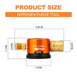 GASHER Nitrogen Purge Tool, HVAC Purge Nitrogen Flow Regulator for HVAC Tools Nitrogen Purging