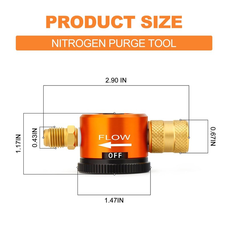 GASHER Nitrogen Purge Tool, HVAC Purge Nitrogen Flow Regulator for