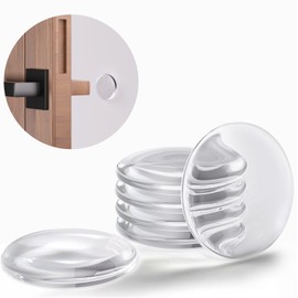 Strogest Door Stoppers for Wall, LveSunny 6Pcs of 2" Door Knob Wall Protector, Round Wall Protectors from Door Knobs, Clear Rubber Door Stop for Doors Handle, Shower Door, Self Adhesive