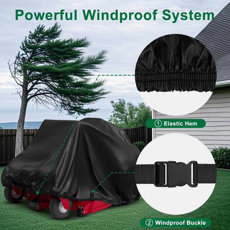 ADODIECA Zero Turn Mower Cover, Heavy Duty 420D Polyester Oxford