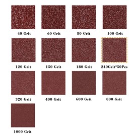 SPEEDWOX SPEEDWOX 50 Pcs Triangle Sanding Pads Hook and Loop 240 Grit Oscillating Sanding Pad 90mm 6 Holes Fit 3-1/2 Inches Oscillating Multi Tool Detail Sander Sandpaper Triangle Sanding Discs Sanding Tool