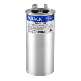 BOJACK 70 uF ±5% 70 MFD 370/450 V CBB65 Round Run Start Capacitor for AC Motor Run or Fan Start and Cool or Heat Pump Air Conditione
