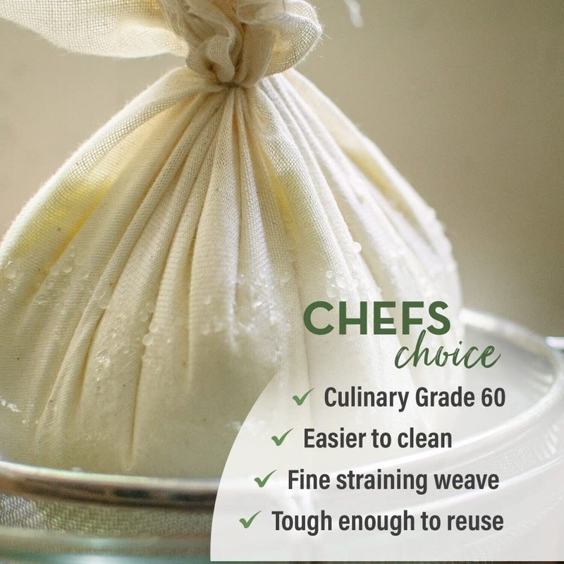 Country Trading Co. Organic Unbleached Cotton Cheesecloth for Straining, GOTS