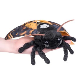 FRANKIEZHOU Luminous Deaths Head Hawk Moth Plush Animal Toy - Yellow with Lanyard, Moth Plush Toy, Cute Doll,Glow in The Dark, Bag Decoration