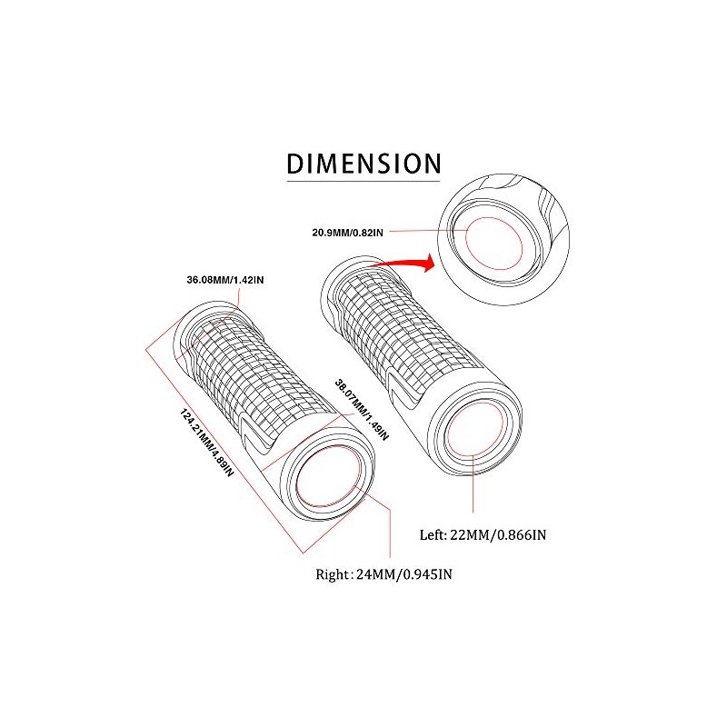 22 mm 7/8 Inch Motorcycle Handlebar Grips Grip Rubber for
