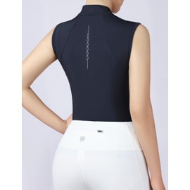 Harrison Howard Equestrian Shirts for Women Sleeveless Horse Riding Lightweight Quick-Dry Riding Shirts for Women Navy S