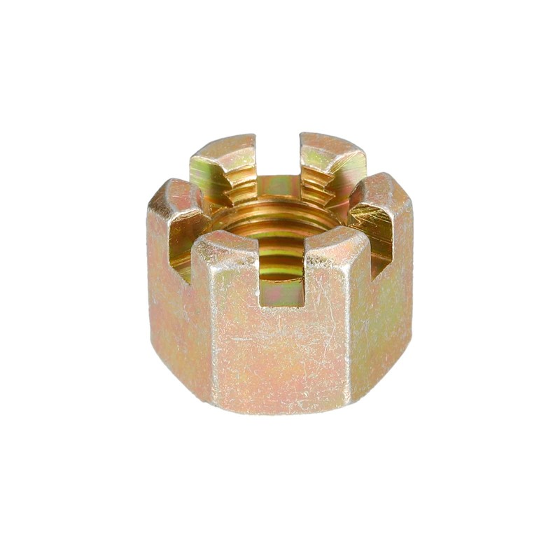sourcing map 2Pcs M14x2mm Hexagon Slotted Nut, Grade 10 Carbon