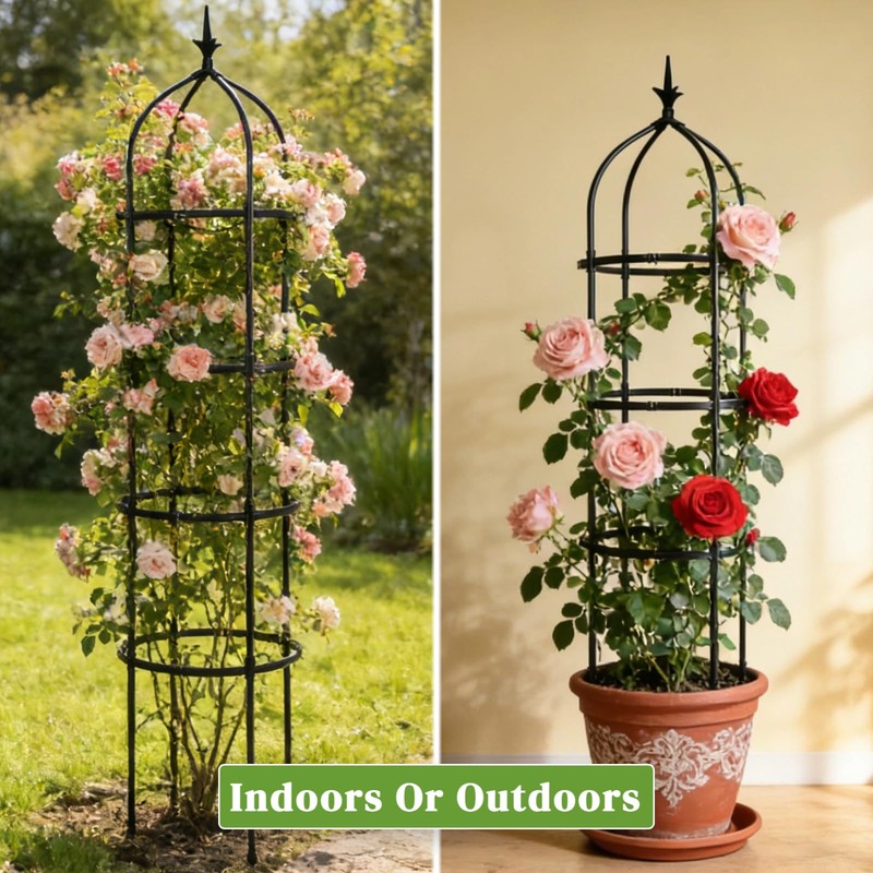 Kelived Garden Obelisk Trellis for Climbing Plants Adjustable, Rustproof Plastic