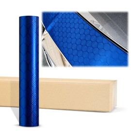 2pcs 4"x8" (10cmx20cm) Sample Royal Blue Honeycomb Carbon Fiber Satin Vinyl Wrap Auto Car Sticker Decal Film Sheet Bubble Free Air Release Technology