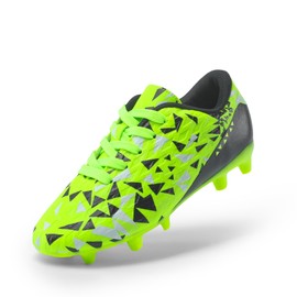 DREAM PAIRS Boys Girls Soccer Cleats Youth Firm Groud Athletic Outdoor Trainning Football Shoes for Little/Big Kid,Size 13 Little Kid,Neon Green/Black,HZ19003K