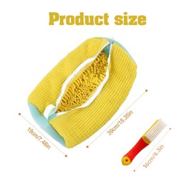 MIDZH Shoe Washing Machine Bag 2PCS，Laundry Shoe Bag For Washer And Dryer，Reusable Shoe Cleaning Bag for All Shoe Types And Sizes，360°Wrap-around Shoe Washing Bag with One Shoe Brush(Yellow & Blue)