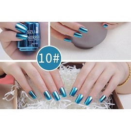 12 Color 18ml Chrome Nail Polish, Mirror Nail Polish, Metallic Nail Polish, Nail Art Polish Varnish, Long-Lasting Non-Peelable Glitter Nail Polish,Reflective Nail Polish, Nail Lacquers (10#, 18ml)