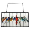 Chloe Lighting Tiffany-Glass Featuring Birds in The Cage Window Panel