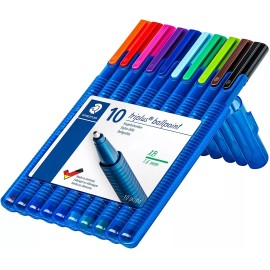 Staedtler | Triplus | 437 XBSB10 | Triangular Ballpoint | Box with 10 colors