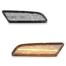 VIPMOTOZ Full LED Strip Side Marker Lights Fender Parking Lamps Compatible With 2020-2023 Hyundai Sonata Chrome Housing Clear Lens Direct Replacement Left Driver & Right Passenger Side Pair Set