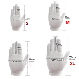 DH 12 Pairs White Cotton Gloves Soft mittens, Jewelry Inspection Stretchy Work Gloves-Extra Large
