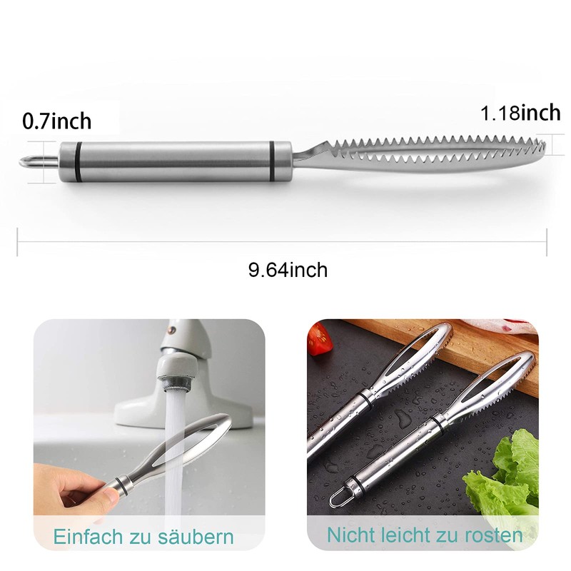 Esteopt Fish Scaler, Fish Scaler Stainless Steel Remover, Fish Scaler,