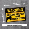 Sheltie Shetland Sheepdog Warning Security System Door Sign Dog Sign