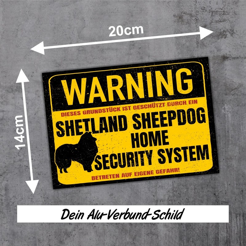 Sheltie Shetland Sheepdog Warning Security System Door Sign Dog Sign