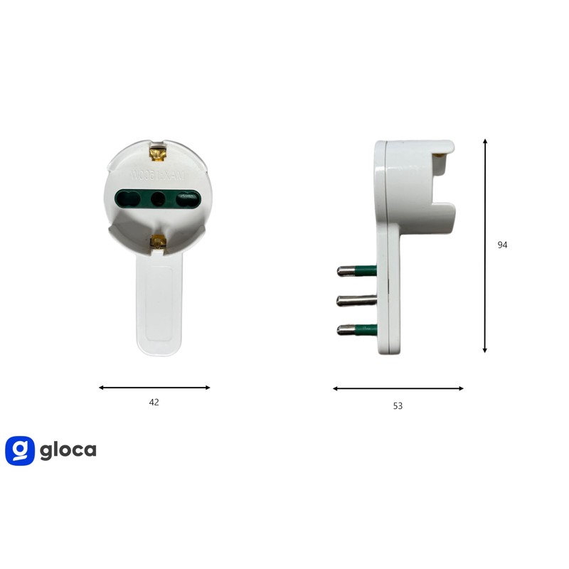 gloca Set of 4 Adattatori A Sbalzo Salvaspazio 10/16A Con