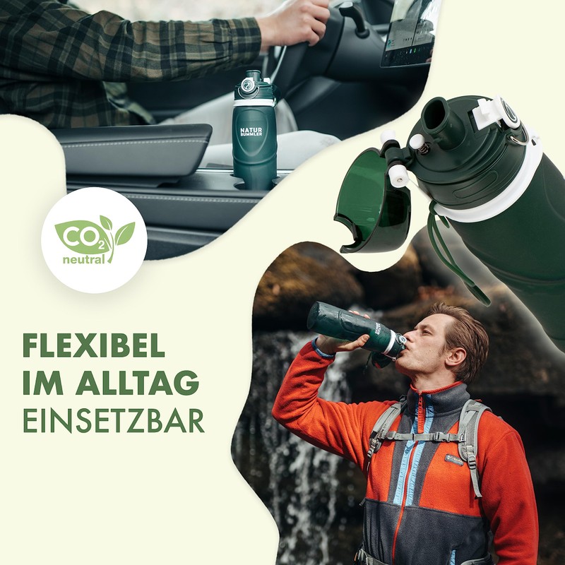 Naturbummler Water Filter Bottle 750 ml [Co2 Neutral] Including Hanging