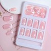 24PCS Press On French Nails Kit - Geometric Fake Nails,