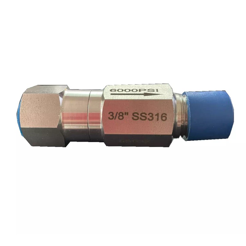 DuraChoice 3/8" High pressure check-valve, S.S. (316) 6000 PSI, Inline