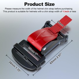 TOKCKYBL Universal Helmet Quick Release Buckle Kit - Stainless Steel Motorcycle Accessory - One-Handed Release for Full Face, Half, 3/4 D-Ring Helmets - Red (2 Pack)