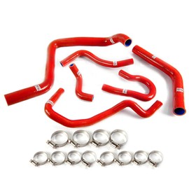 G-PLUS Silicone Radiator Coolant Hose Pipe Kit Clamps Compatible With Honda Civic Type-R EK EG B16A B18C B20B 1992-2000, Red