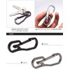 PR-SUTECARA-BK Carabiner Stainless Steel Key Holder, Military, Lightweight, Outdoor, Men's,