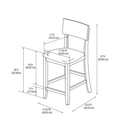 Linon Torino 24 In Contemporary Counter Stool