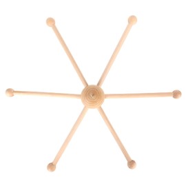 Wooden Frame Baby Crib Hanger with Spherical Six Legs for Wind Chime Bed Toy and Nursery Decor