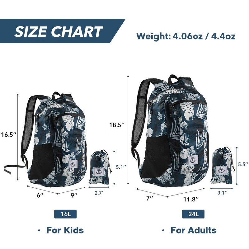 4Monster Water Resistant Foldable Backpack, Packable Hiking Daypack, Ultralight Travel