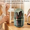 FAVORTALK Make-Up Cosmetic Organiser with 6 Compartments, 360° Rotating Brush