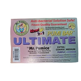 Mr. Pumice Ultimate PUMI Bar: 2-in-1 Dual-Grit (Medium + Coarse) Callus Remover, Pedicure Stone & Ped File Scrubber for Smooth Feet and Heels, (12-Count Display Box)