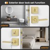 goldenwarm Exterior Deadbolt and Keyed Entry Door Handle Set, Brushed