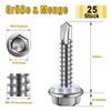 Pack of 25 Self-Tapping Screws 6.3 x 50 mm, Hexagonal