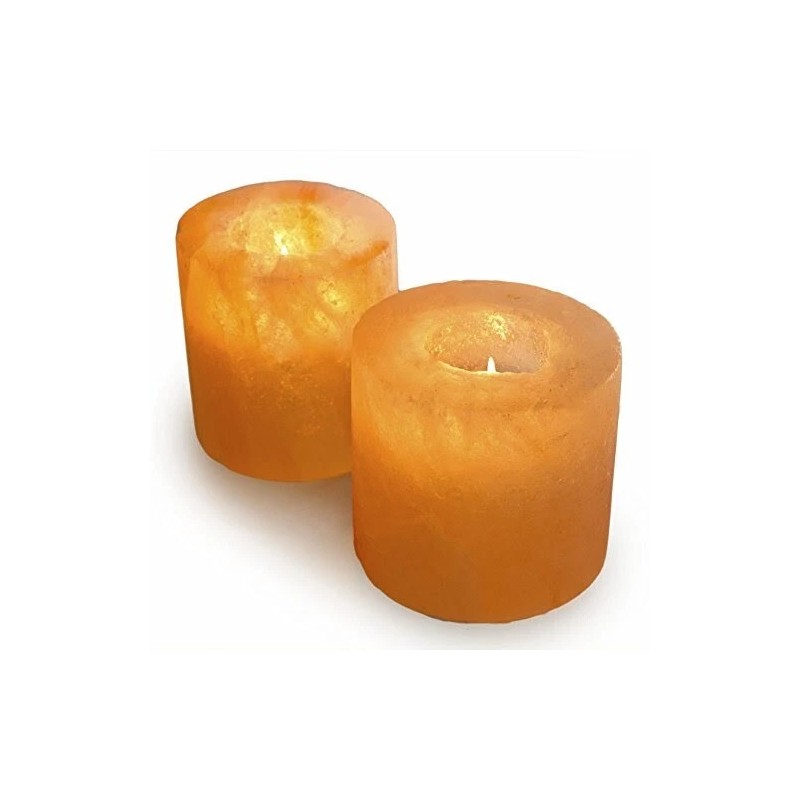 Pink Salt Wall 2 Himalayan Salt Candle Holder Cylinder Shaped