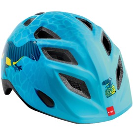 Mountain Bike Childrens Cycle Helmet MET Elfo Blue Dinosaurs 46 53 cm