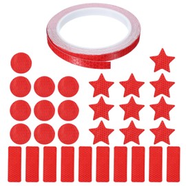 PATIKIL Reflective Tape Set, 0.4 Inch x 26 ft Waterproof Self Adhesive Safety Warning Sticker Outdoor Reflector for Backpack Bicycle Helmet Mailbox, Red