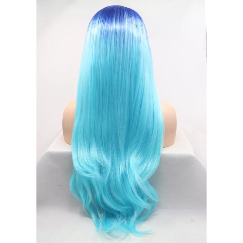 DDSCOSMETICS Peluca Azul Balayage Degradado Cabello Natural Lacefront