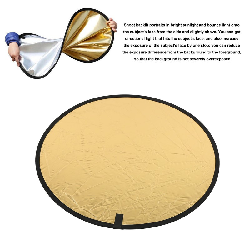 Silver Gold 2 In 1 Reflector Portable Mini Round Light