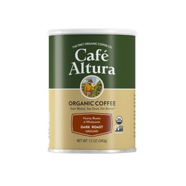 Cafe Altura Ground Organic Coffee, Dark Roast, 12 oz Can (Pack of 3)